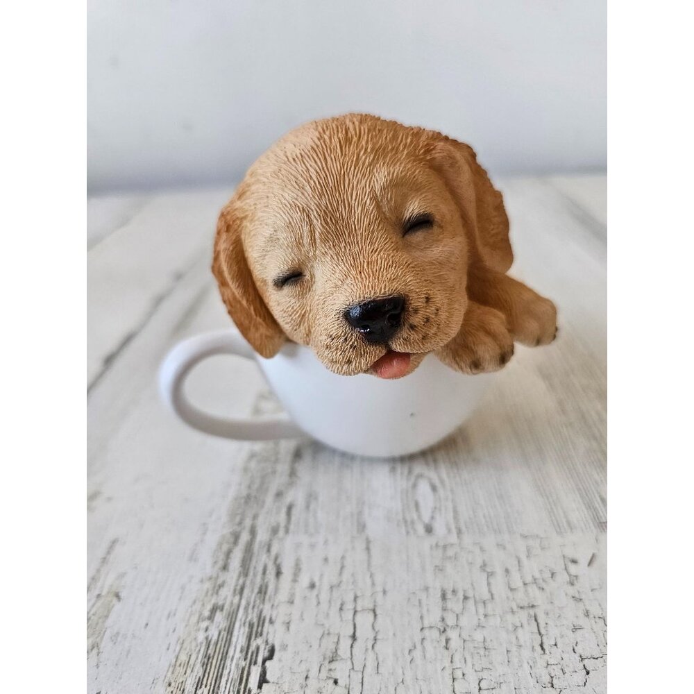 Lab puppy statue teacup cup mug realistic life-like decor dog‎